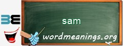 WordMeaning blackboard for sam